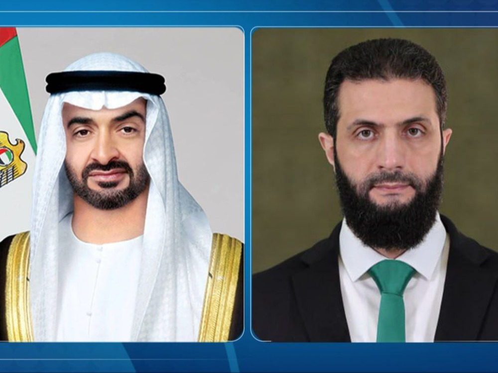 الرئيس الشرع يتلقى برقية تهنئة من رئيس دولة الإمارات بمناسبة عيد الأضحى