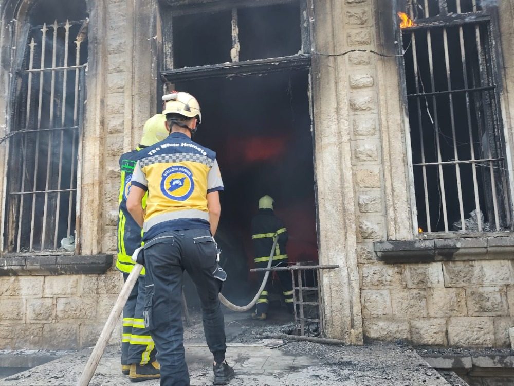 Syrian Civil Defense Team Firefighting