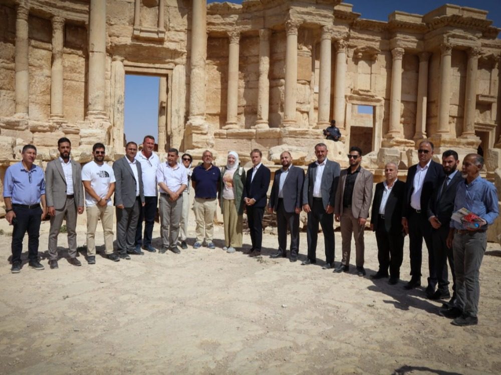 The Chargé d'Affaires of the French Embassy in Syria visits ancient Palmyra.