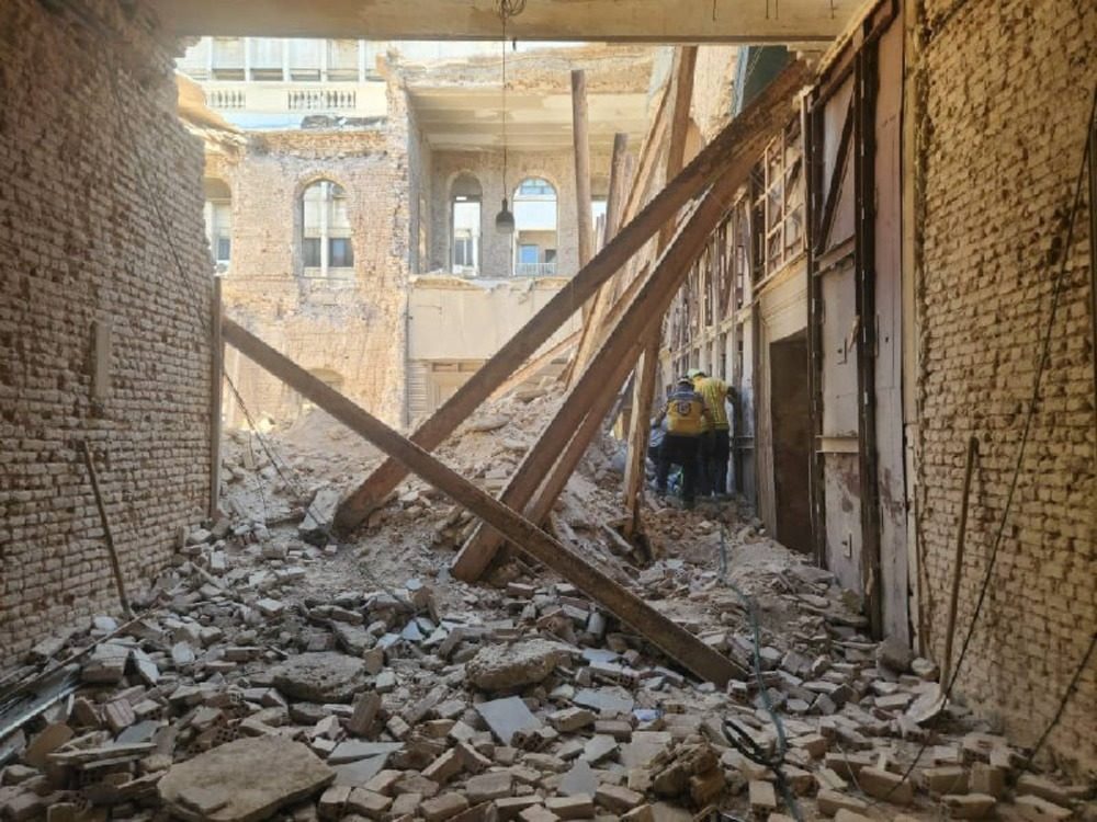 جرحى وعالقون جراء انهيار جزئي في المبنى القديم لوزارة الداخلية في دمشق
