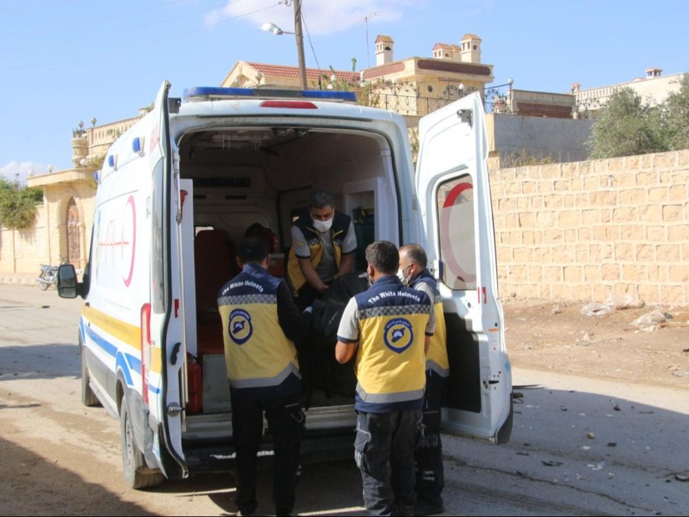 civil defense انفجار يودي بحياة رجل وامرأة في السفيرة بريف حلب الشرقي